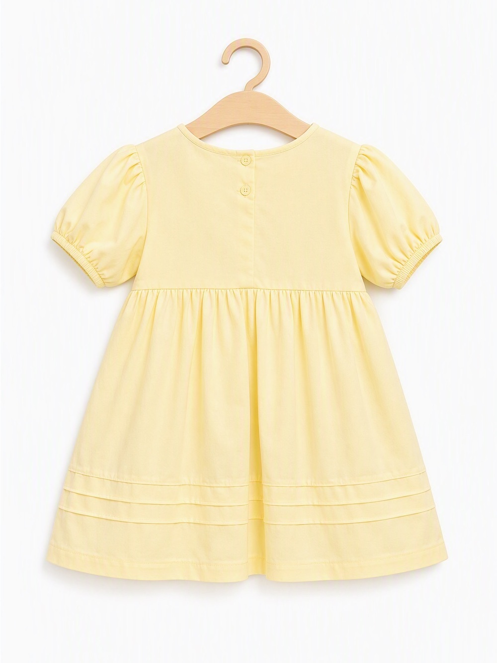 Zara Toddler Girl Pastel Yellow More Flowers Spring Dress Babydoll Puff Sleeve - Picture 5 of 9